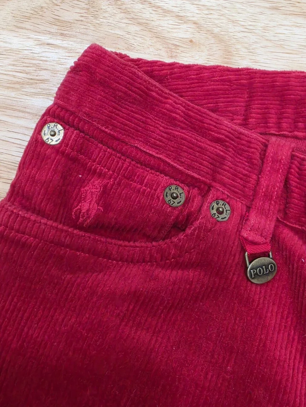 Ralph Lauren Corduroy Pants Boys Size 8 Red 5 Pocket Embroidered Pony